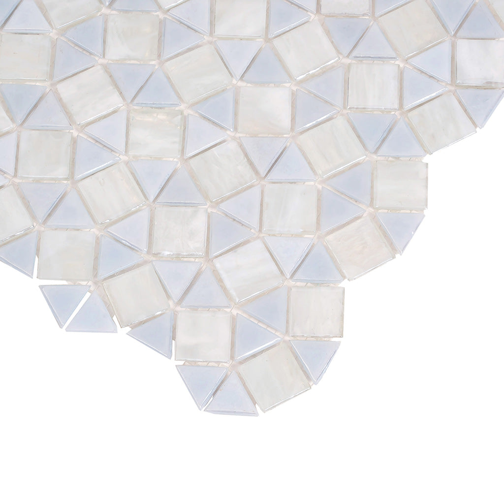 Snow White 11x11 Glossy Square Glass Mosaic Tile (10 pack, 8.1 sq ft/case) - Sample