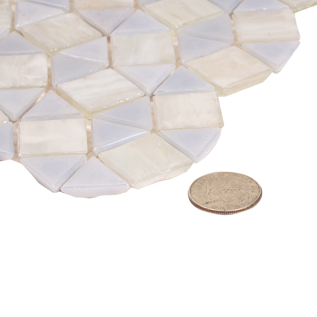 Snow White 11x11 Glossy Square Glass Mosaic Tile (10 pack, 8.1 sq ft/case) - Sample