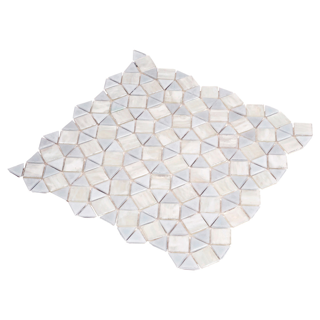 11x11 Snow White Glass Floor Tile