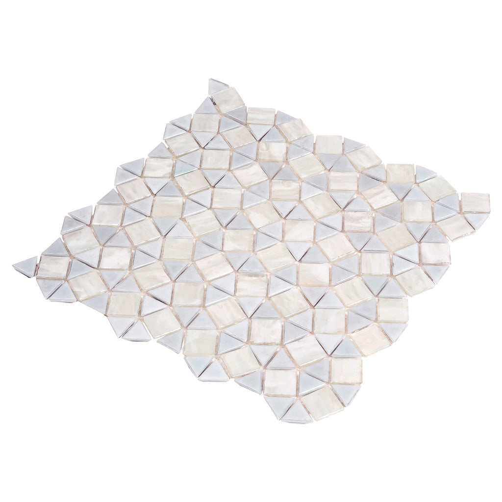 Snow White 11x11 Glossy Square Glass Mosaic Tile (10 pack, 8.1 sq ft/case) - Sample