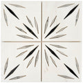 Sample - White 12x12 Honed Dolomite, Ice Grey, Ania Black Starburst Mosaic Tile (5 sq ft/case, 5-Pack)