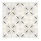 Sample - White 12x12 Honed Dolomite, Ice Grey, Ania Black Starburst Mosaic Tile (5 sq ft/case, 5-Pack)