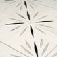 White 12x12 Honed Dolomite, Ice Grey, Ania Black Starburst Mosaic Tile (5 sq ft/case, 5-Pack)