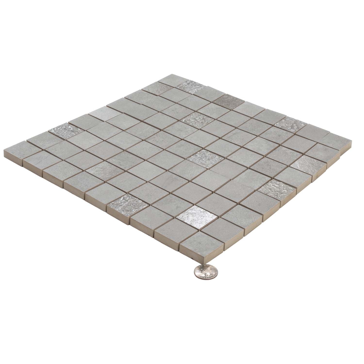 Gray 12x12 Matte Field Ceramic Mosaic Tile (10 pack, 10.68 sq ft/case) - Sample