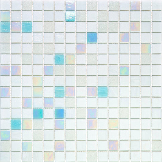 Cotton White 12x12 Glossy Glass Uniform Square Mosaic Tile (20 pack, 20 sq ft/case) - Sample