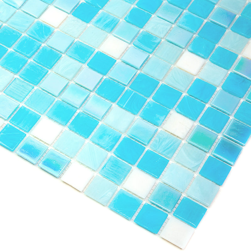 20-pack Mingles 12 in. x 12 in. Glossy Sea Blue Glass Mosaic Wall and Floor Tile (20 sq ft/case)