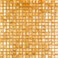 Glossy gold yellow 12x12 glass mosaic tile sheet with uniform square pieces