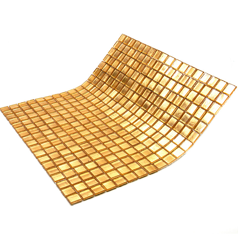 12x12 Gold Yellow Glossy Glass Mosaic Tile | Gold Yellow Glass