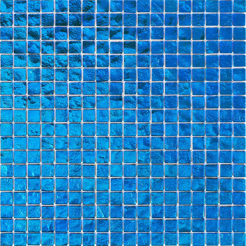 20-pack Skosh 11.6 in. x 11.6 in. Glossy Shimmer Azure Blue Glass Mosaic Wall and Floor Tile (18.69 sq ft/case)