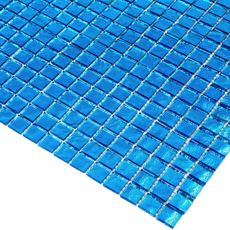 20-pack Skosh 11.6 in. x 11.6 in. Glossy Shimmer Azure Blue Glass Mosaic Wall and Floor Tile (18.69 sq ft/case)