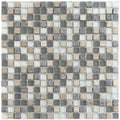 Sample - Blue Gray 12x12 Glossy Foiled Square Glass Resin Stone Mosaic Tile (5 pack, 4.75 sq ft/case)