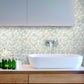 White 12x12 Glossy Foiled Square Glass Resin Stone Mosaic Tile (5 pack, 4.75 sq ft/case) - Sample