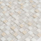 White 12x12 Glossy Foiled Square Glass Resin Stone Mosaic Tile (5 pack, 4.75 sq ft/case) - Sample