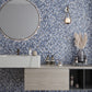 Gray Blue 12x12 Glossy Foiled Square Glass Resin Stone Mosaic Tile (5 pack, 4.75 sq ft/case)