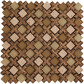 Sample - Brown 11x11 Polished Matte Textured Square Glass Resin Stone Mosaic Tile (5 pack, 4.2 sq ft/case)