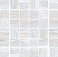 Light gray 12x12 matte porcelain mosaic tile with square stone look for wall and floor