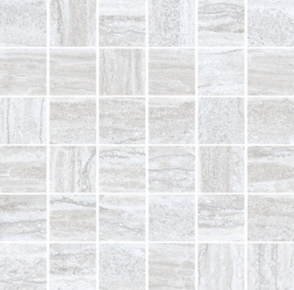 Light Gray 12x12 Matte Square Stone Look Porcelain Mosaic Tile (11 pack, 10.66 sq ft/case)