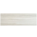 Warm beige 12x36 matte ceramic tile with subtle horizontal stone-look veining