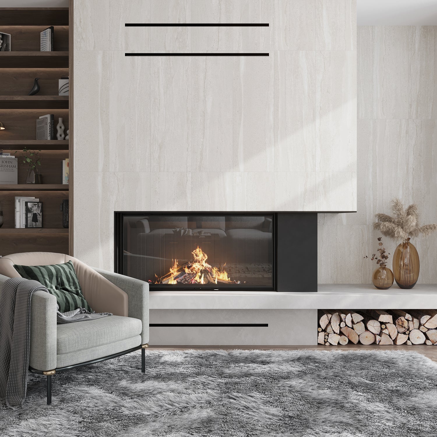 Warm Beige 12x36 Matte Stone-look Ceramic Large Tile (4 pack, 11.63 sq ft/case)