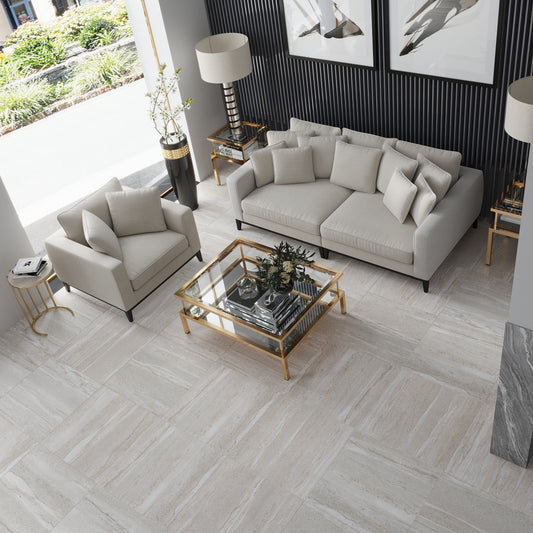 Warm Beige 24x24 Matte Stone-look Porcelain Large Tile (3 pack, 11.63 sq ft/case)