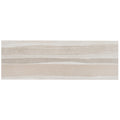 Warm beige 12x36 large format matte ceramic tile with stone-look horizontal striations