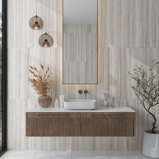 Warm Beige 12x36 Matte Stone-look Ceramic Large Tile (4 pack, 11.63 sq ft/case)