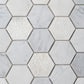 White 12x12 Polished Etched Hexagon Marble Mosaic Tile (5 pack, 4.92 sq ft/case) - Sample