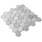 White 12x12 Polished Etched Hexagon Marble Mosaic Tile (5 pack, 4.92 sq ft/case) - Sample