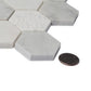 White 12x12 Polished Etched Hexagon Marble Mosaic Tile (5 pack, 4.92 sq ft/case) - Sample