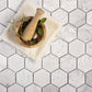 White 12x12 Polished Etched Hexagon Marble Mosaic Tile (5 pack, 4.92 sq ft/case) - Sample