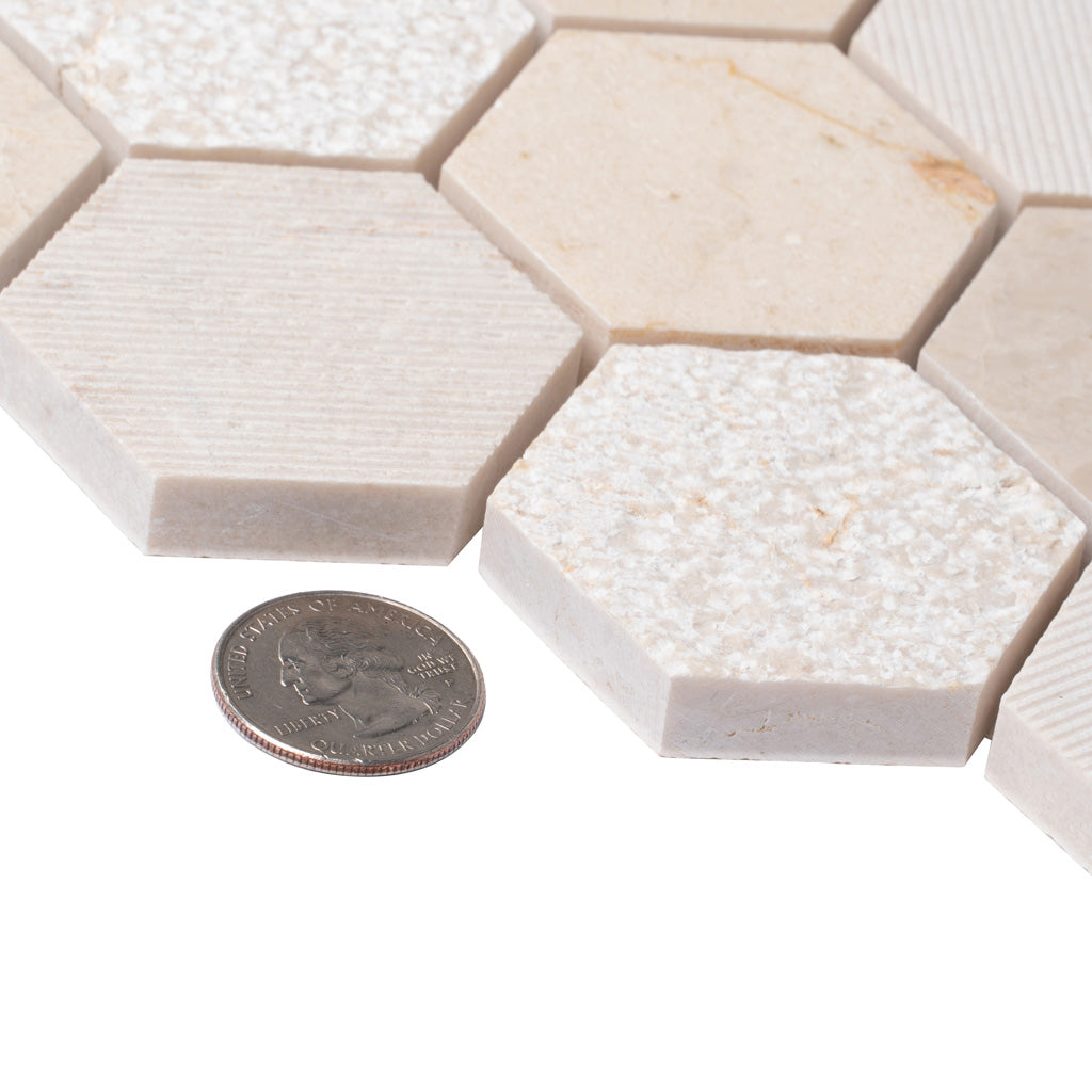 Beige Hexagon Marble Tile