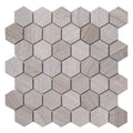 Sample - Wooden Grey 12x12 Etched Polished Hexagon Marble Mosaic Tile (5 pack, 4.92 sq ft/case)