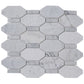 White 11x12 Polished Etched Hexagon Marble Mosaic Tile (5 pack, 4.66 sq ft/case) - Sample