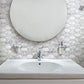 White 11x12 Polished Etched Hexagon Marble Mosaic Tile (5 pack, 4.66 sq ft/case) - Sample