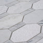 White 11x12 Polished Etched Hexagon Marble Mosaic Tile (5 pack, 4.66 sq ft/case) - Sample