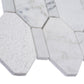 White 11x12 Polished Etched Hexagon Marble Mosaic Tile (5 pack, 4.66 sq ft/case) - Sample