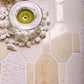 Beige 11x12 Polished Etched Hexagon Marble Mosaic Tile (5 pack, 4.66 sq ft/case) - Sample