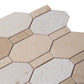 Beige 11x12 Polished Etched Hexagon Marble Mosaic Tile (5 pack, 4.66 sq ft/case) - Sample