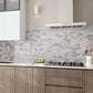 Wooden Grey 11x12 Polished Etched Hexagon Marble Mosaic Tile (5 pack, 4.66 sq ft/case)