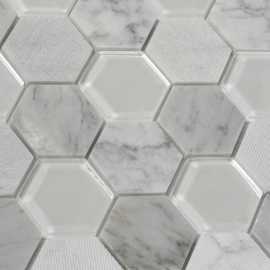 12x12 White Mosaic Tile for sale
