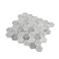 White 12x12 Polished Etched Hexagon Glass Marble Mosaic Tile (5 pack, 4.92 sq ft/case) - Sample