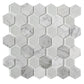 White 12x12 Polished Etched Hexagon Glass Marble Mosaic Tile (5 pack, 4.92 sq ft/case) - Sample