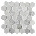 Sample - White 12x12 Polished Etched Hexagon Bianco Carrara Glass Marble Mosaic Tile (5 pack, 4.92 sq ft/case)