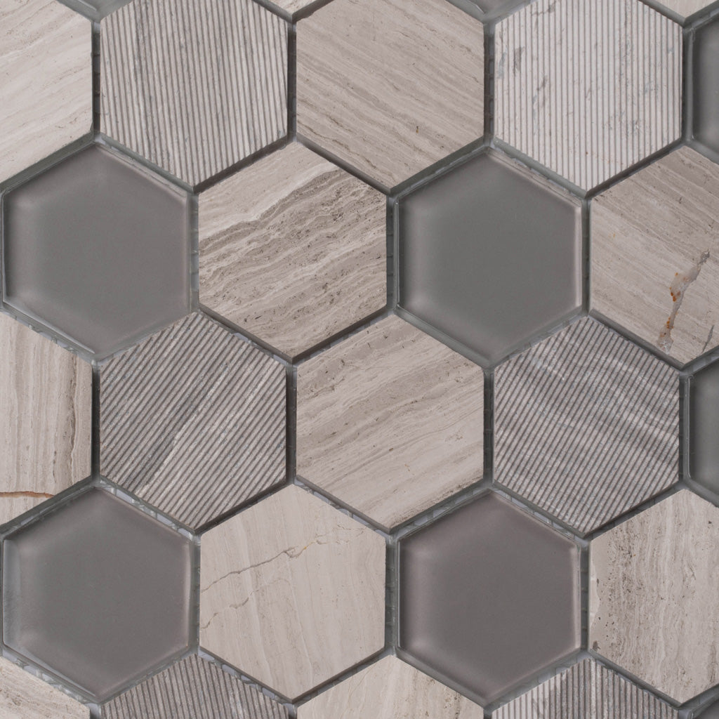 Gray Hexagon Tile for Backsplash