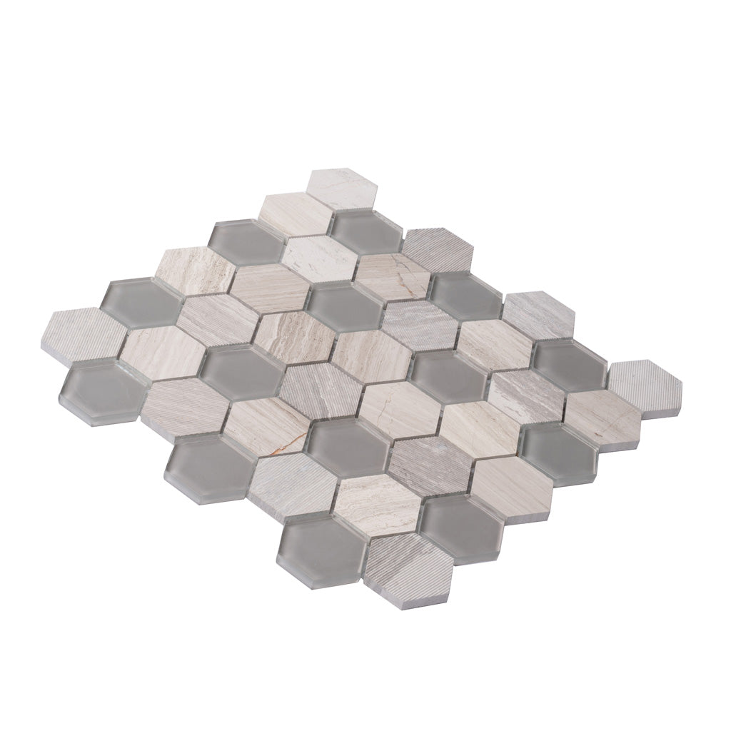 Modern Shower Stone Mix Hex Tile