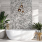Sample-Wooden Grey Glass 12x12 Polished Etched Hexagon Marble Mosaic Tile (5 pack, 4.92 sq ft/case)
