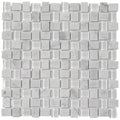 Sample - White 12x12 Polished Etched Brick Bianco Carrara Glass Marble Mosaic Tile (5 pack, 4.83 sq ft/case)