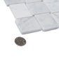 White 11x11 Polished Etched Brick Marble Mosaic Tile (5 pack, 4.13 sq ft/case) - Sample
