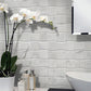 White 11x11 Polished Etched Brick Marble Mosaic Tile (5 pack, 4.13 sq ft/case) - Sample