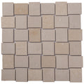 Sample - Beige 11x11 Polished Etched Brick Crema Marfil Marble Mosaic Tile (5 pack, 4.13 sq ft/case)
